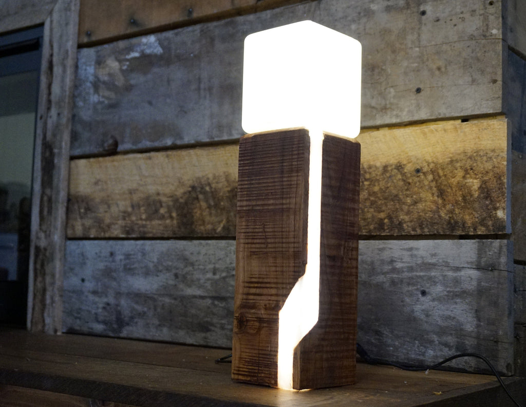 BEAM, Wood Contempory Lamp. Futuristic Lamp. Nature Lamp. Handmade Cherry Wood Lamp. Epoxy Resin Led Lamp.