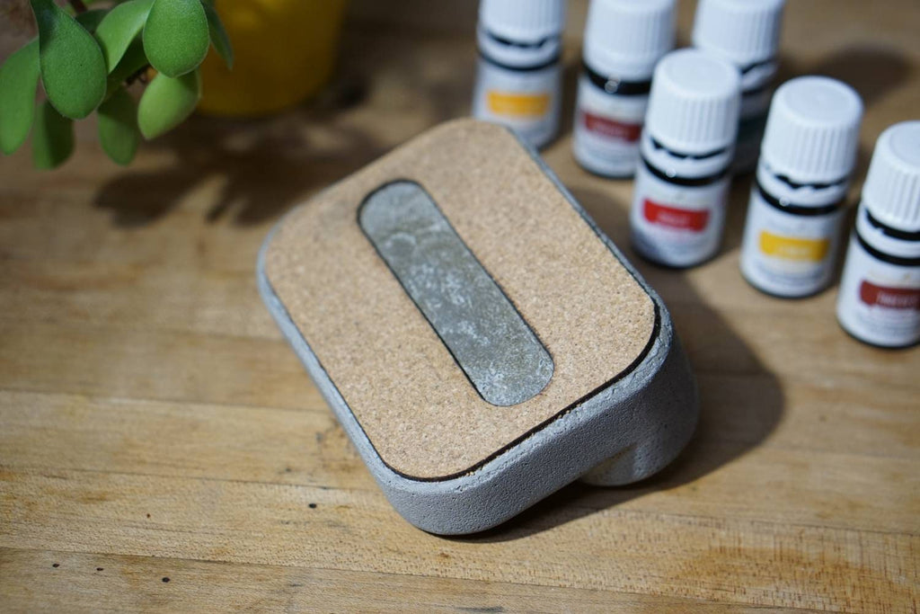 Concrete Esstianal Oil Display, Minimalist Oil Display, Natural/Earthy Essential Oil  Holder. Essential Oil cork Storage
