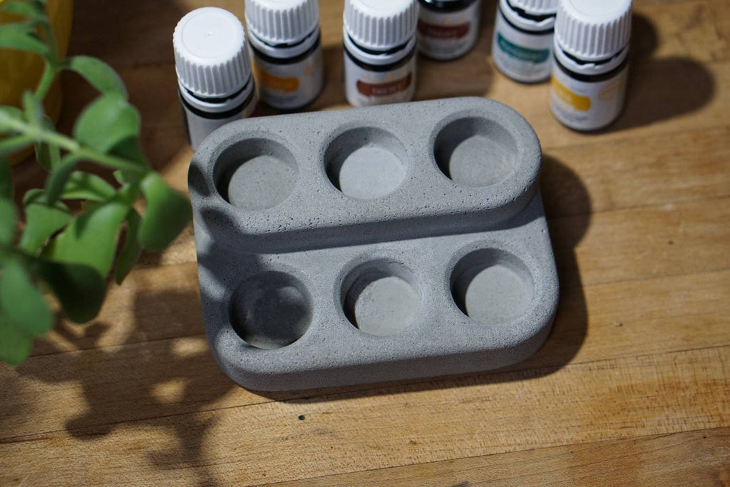 Concrete Esstianal Oil Display, Minimalist Oil Display, Natural/Earthy Essential Oil  Holder. Essential Oil cork Storage