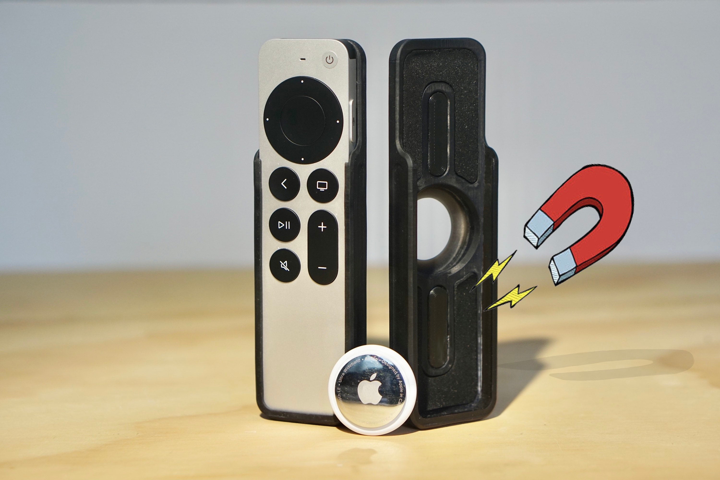 PREMIUM Apple Tv Remote AirTag Case 2021-2022 NEW Apple Tv Remote Case, Hard Plastic, Magnetic! V2.0