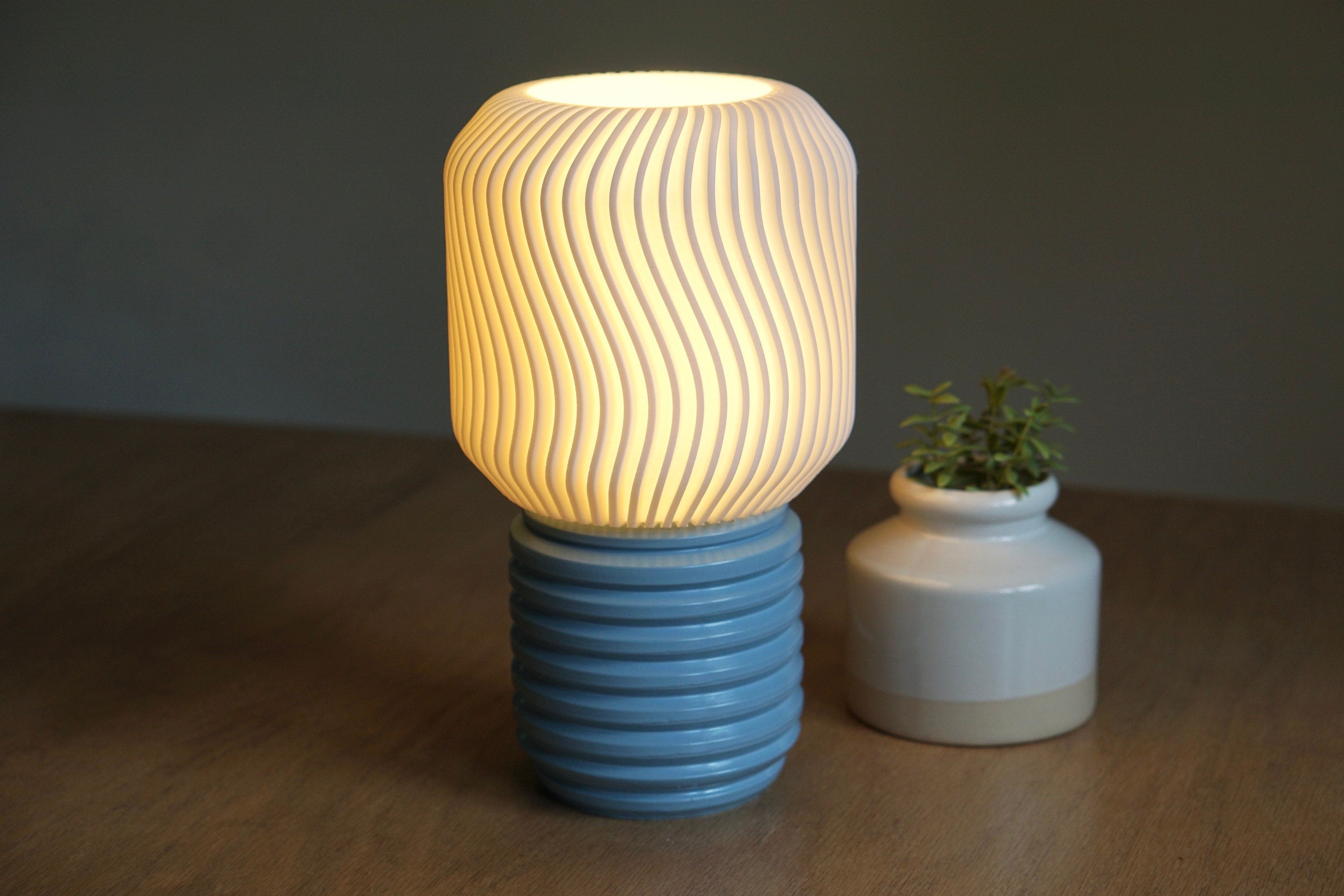 TWIRL- Modern Table Lamp, Unique Accent lamp - Mid Century Modern Lamp- Quirky Lamp-