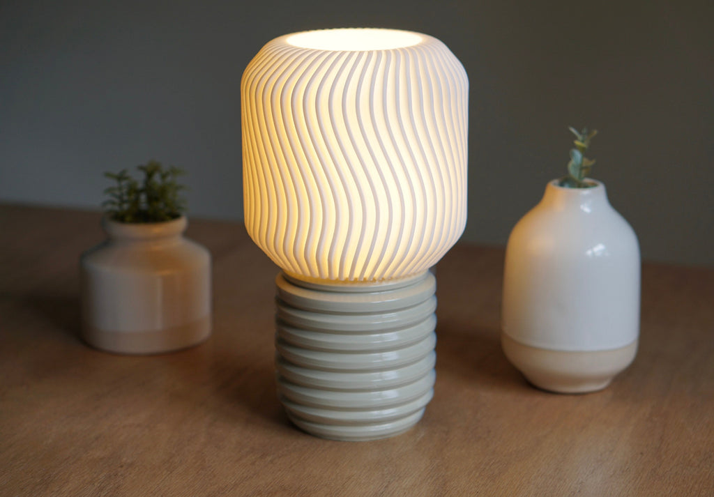 TWIRL- Modern Table Lamp, Unique Accent lamp - Mid Century Modern Lamp- Quirky Lamp-