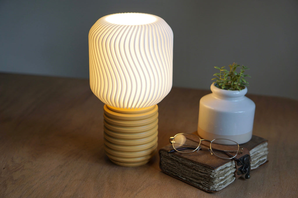 TWIRL- Modern Table Lamp, Unique Accent lamp - Mid Century Modern Lamp- Quirky Lamp-