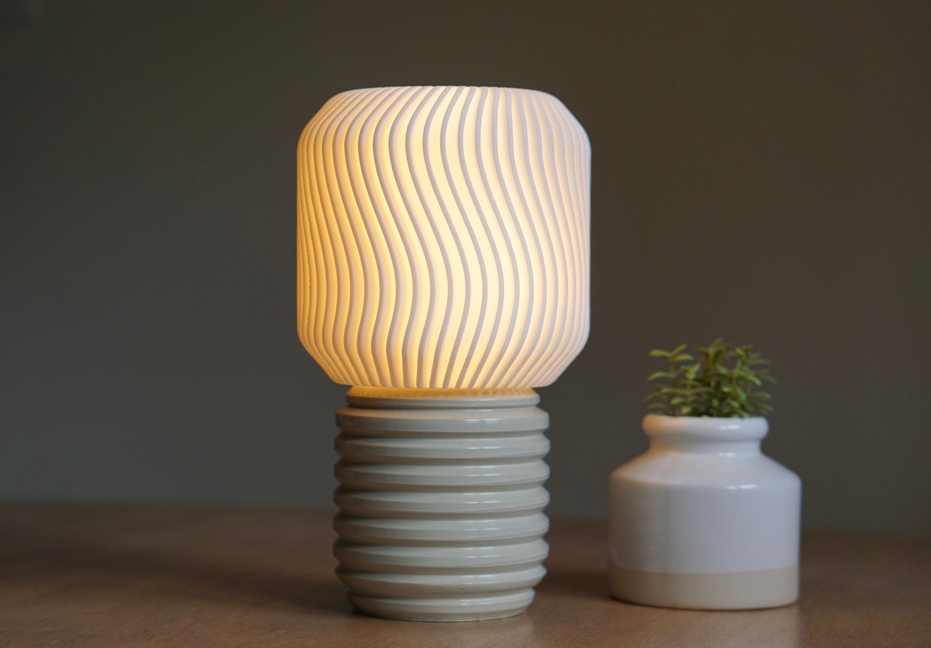 TWIRL- Modern Table Lamp, Unique Accent lamp - Mid Century Modern Lamp- Quirky Lamp-