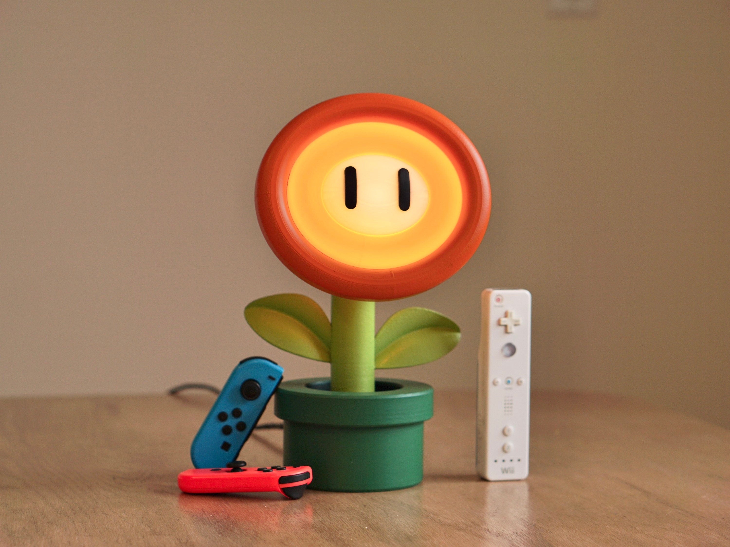 Fire Flower Lamp - Mario themed Lamp - Fun Table Lamp - super Mario galaxy Movie Inspired