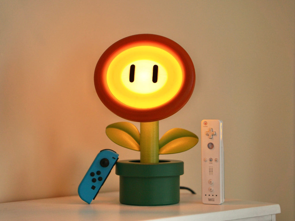 Fire Flower Lamp - Mario themed Lamp - Fun Table Lamp - super Mario galaxy Movie Inspired
