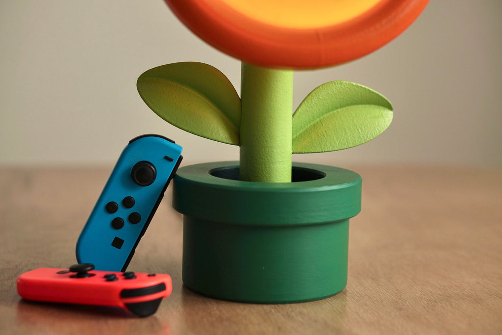 Fire Flower Lamp - Mario themed Lamp - Fun Table Lamp - super Mario galaxy Movie Inspired