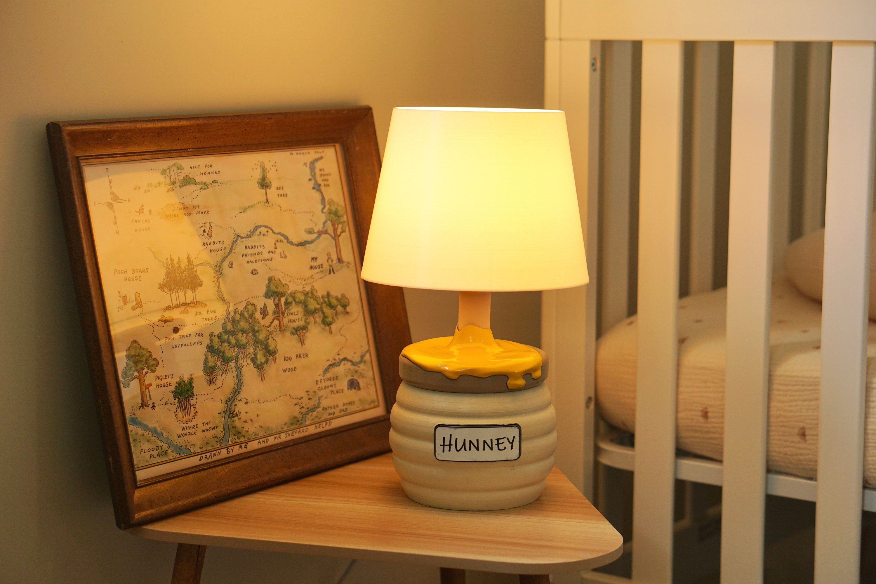 Honey Pot Lamp - Winnie the Pooh  Lamp - Hundred Acre Woods - Honey Lamp -