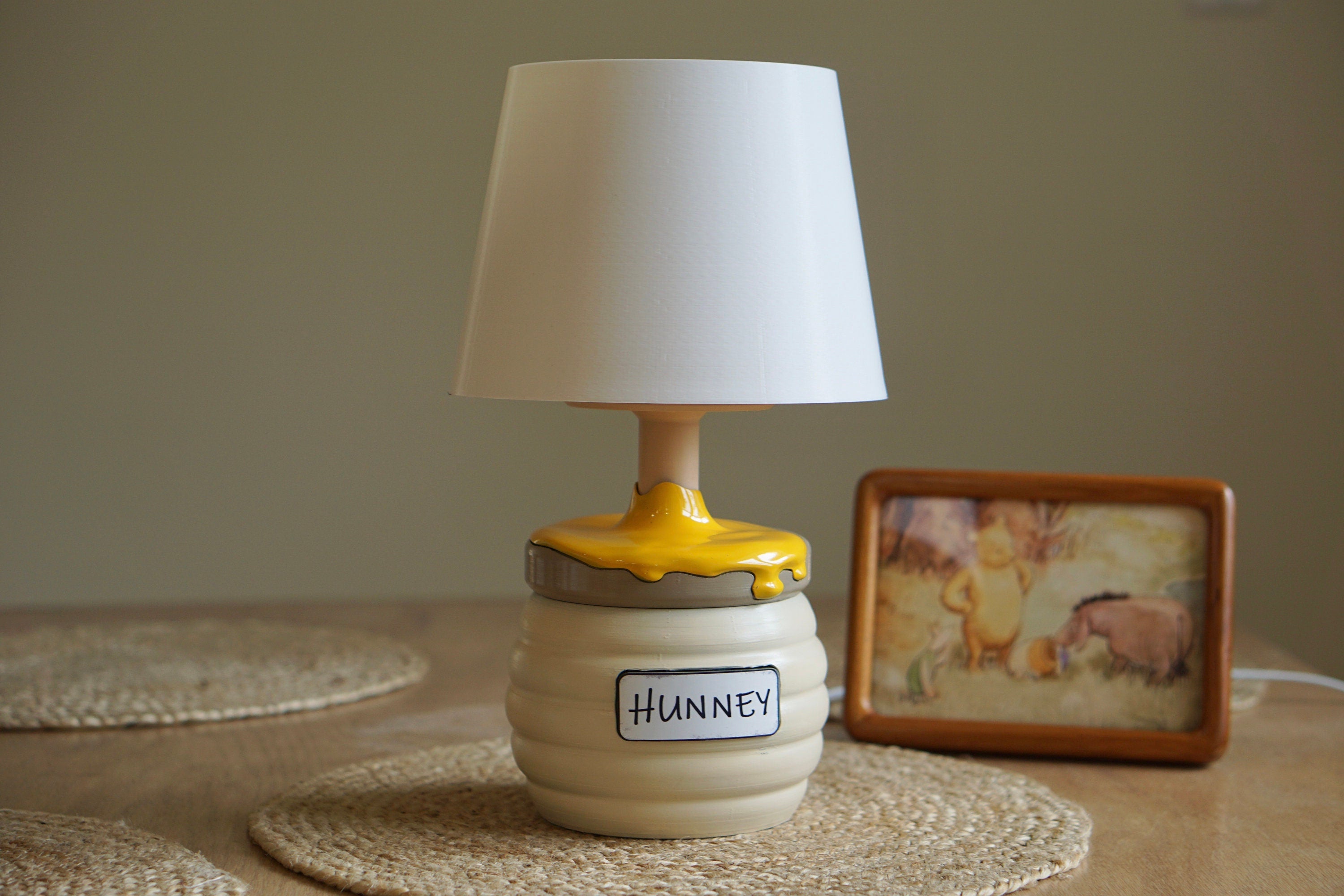Honey Pot Lamp - Winnie the Pooh  Lamp - Hundred Acre Woods - Honey Lamp -