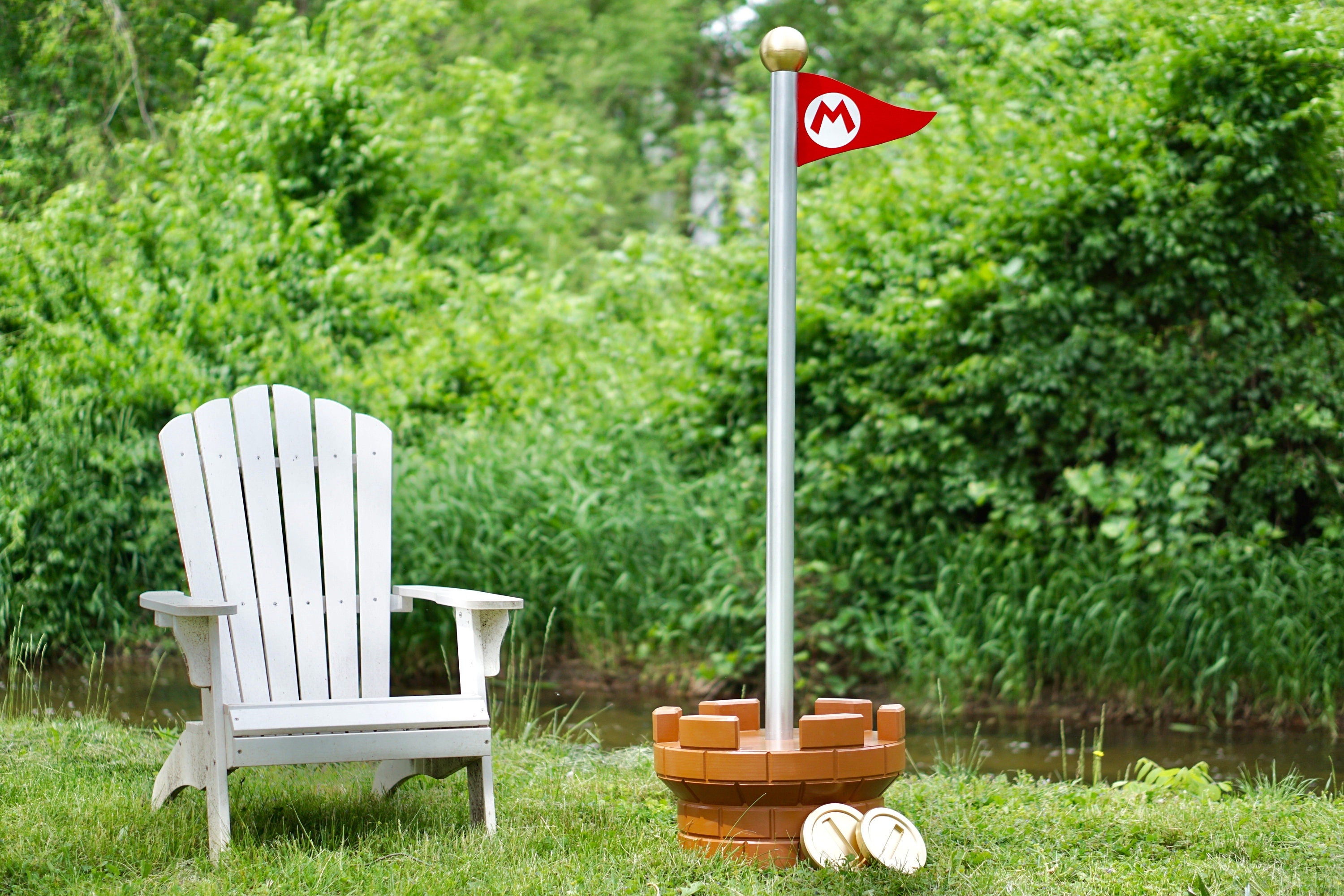 Giant Mario Tower Flag Pole - Mario Flag Pole Prop -