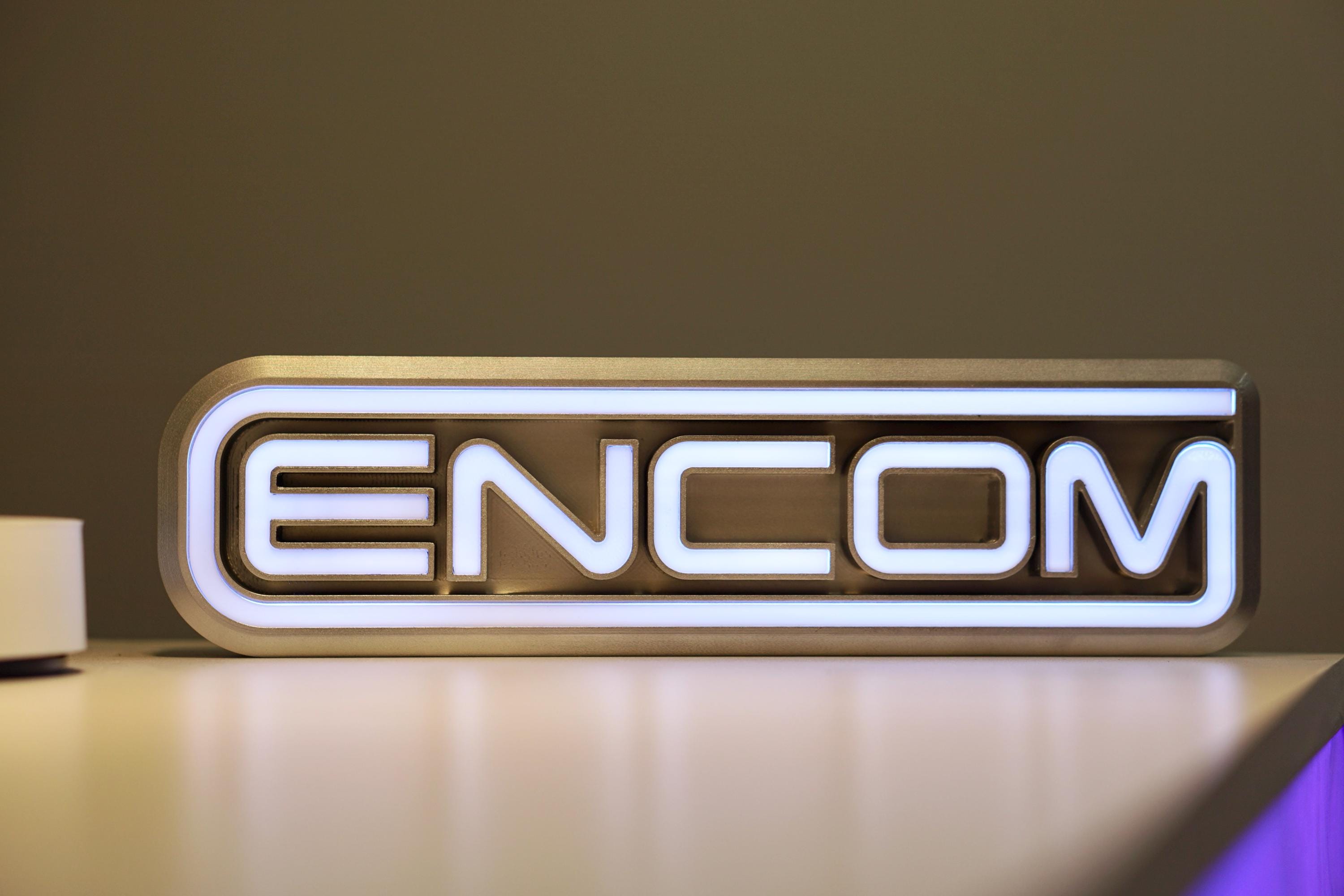 Tron Inspired Encom Sign - Encom LED sign-